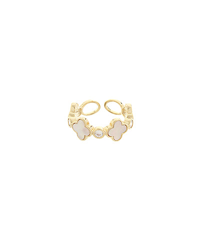 GOLD & CREAM CLOVER RING