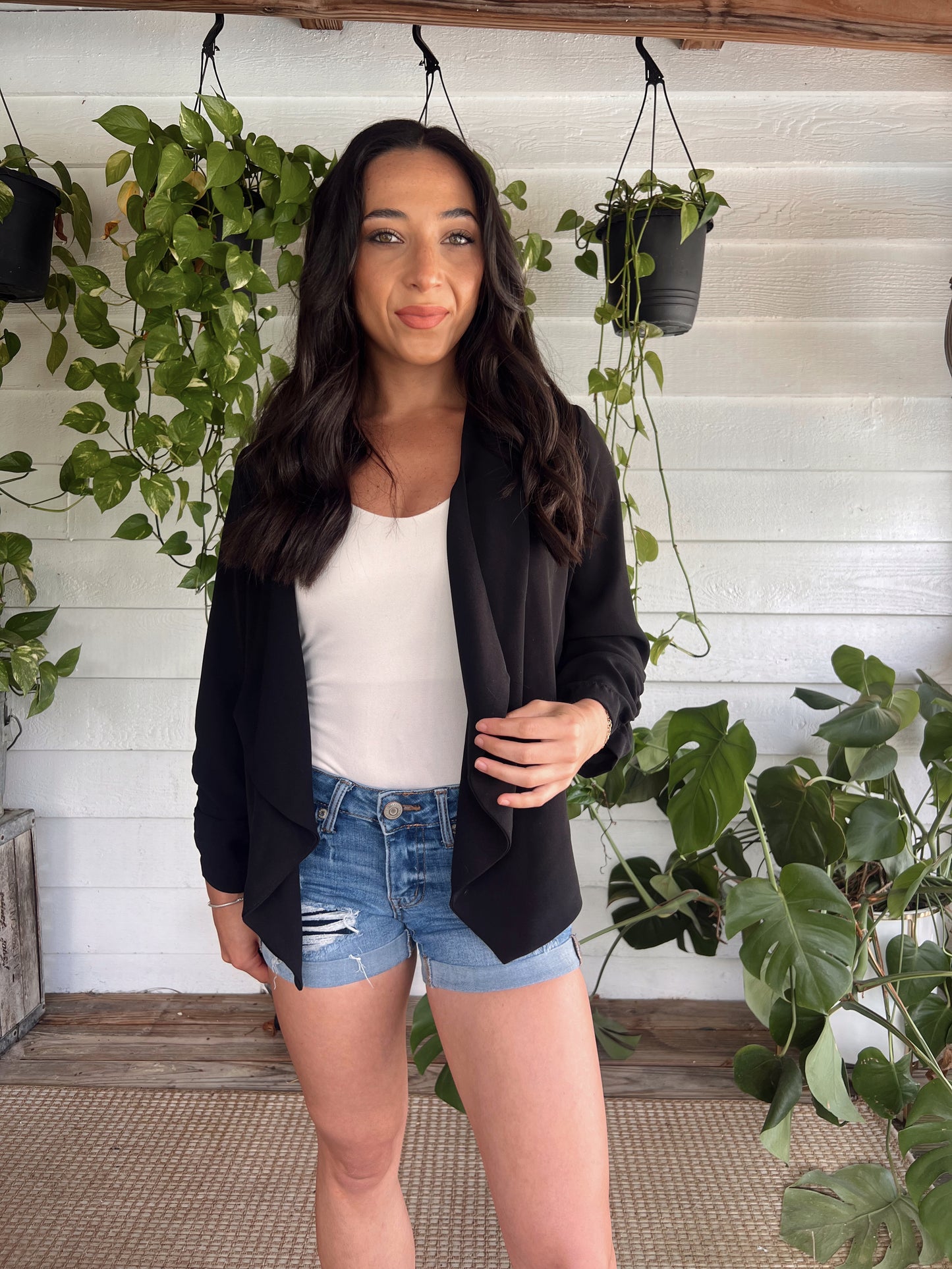 ROUCHED SLEEVED BLAZER