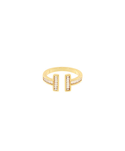 OPEN GOLD BAR RING