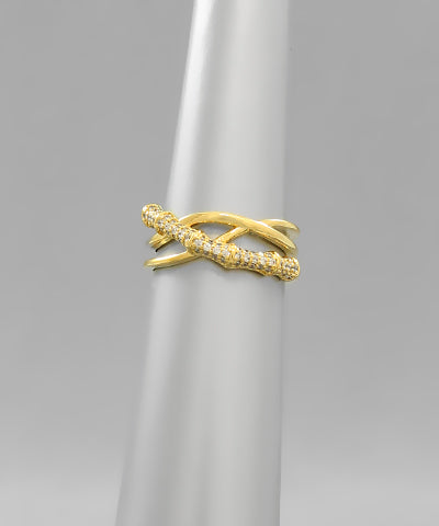 CRYSTAL BAMBOO RING