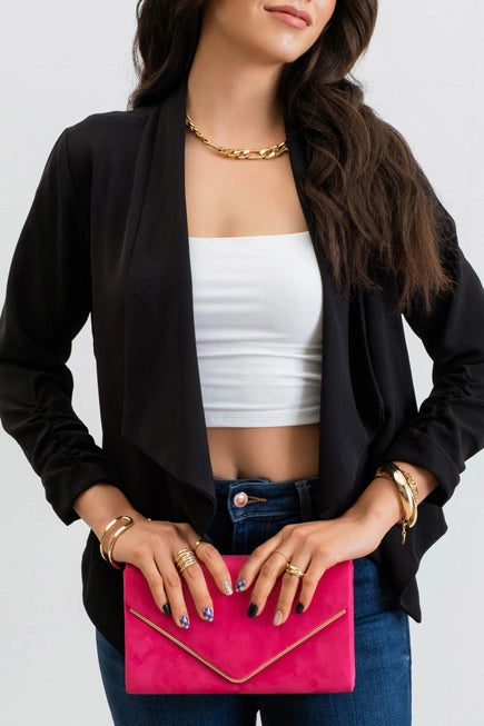 ROUCHED SLEEVED BLAZER