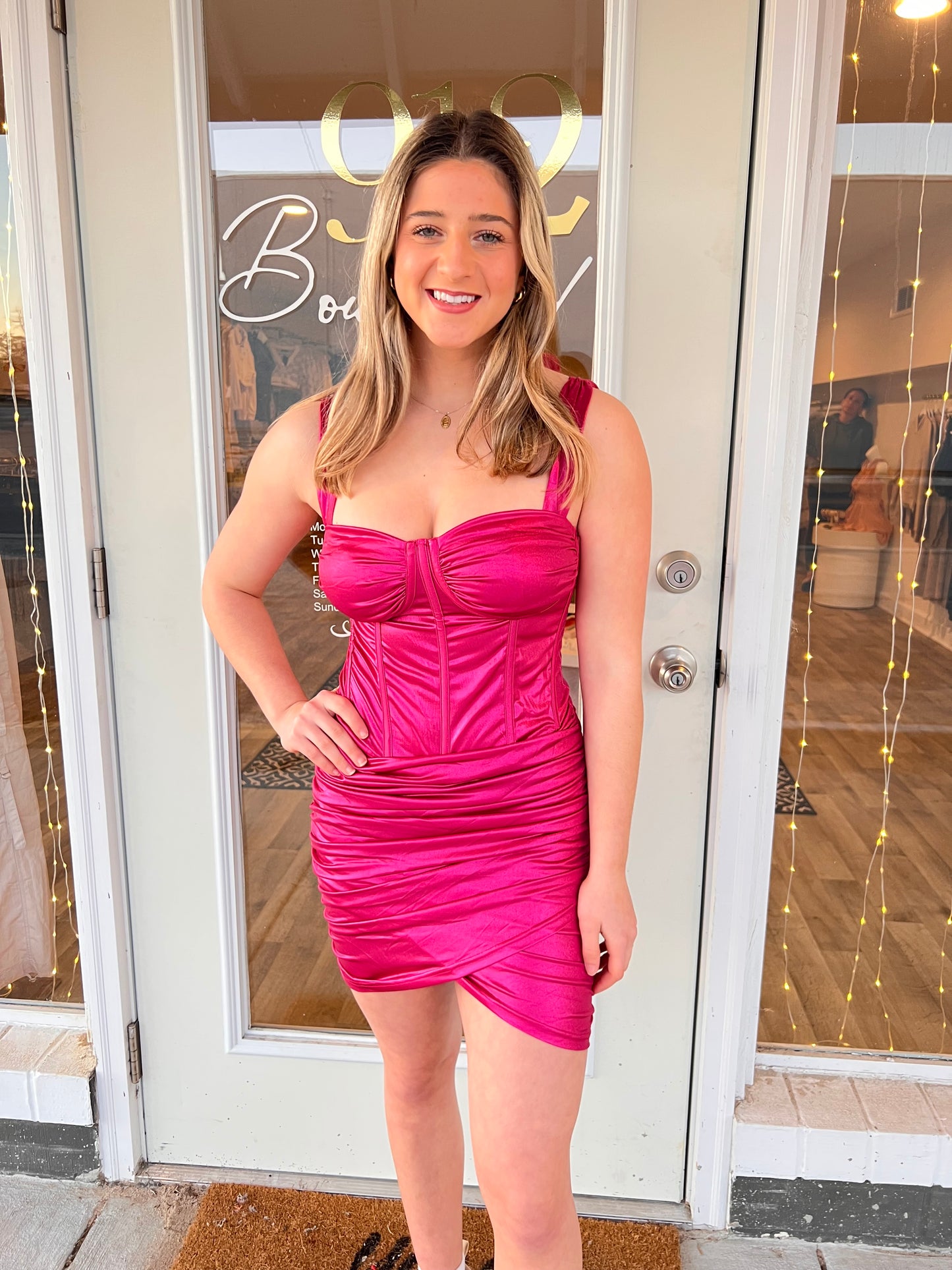 Metallic Corset Mini Dress