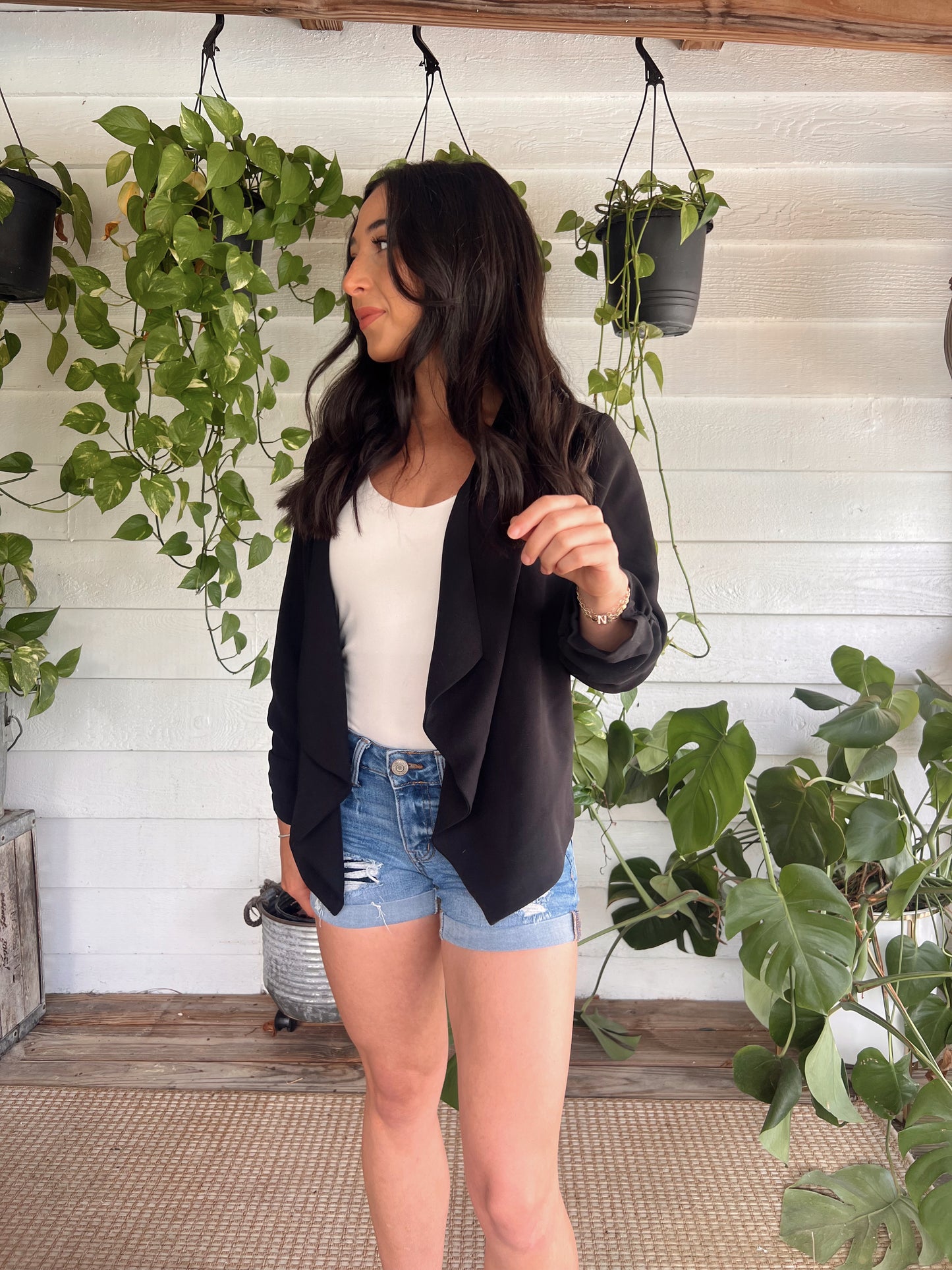 ROUCHED SLEEVED BLAZER