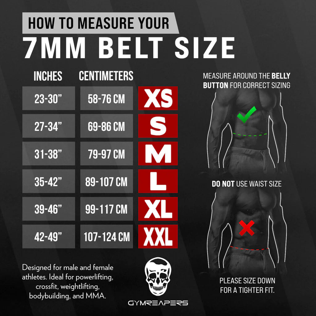 GYMREAPERS WEIGHT LIFTING BELT | 7MM LEATHER BACK SUPPORT