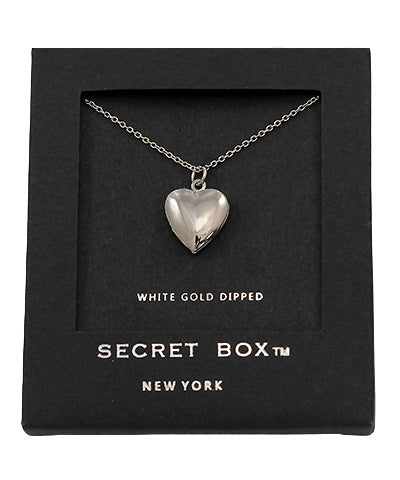 SILVER HEART LOCKET NECKLACE