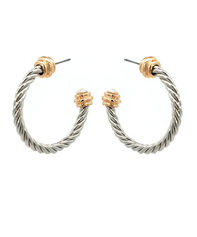 MIXED METALS TWISTED HOOPS
