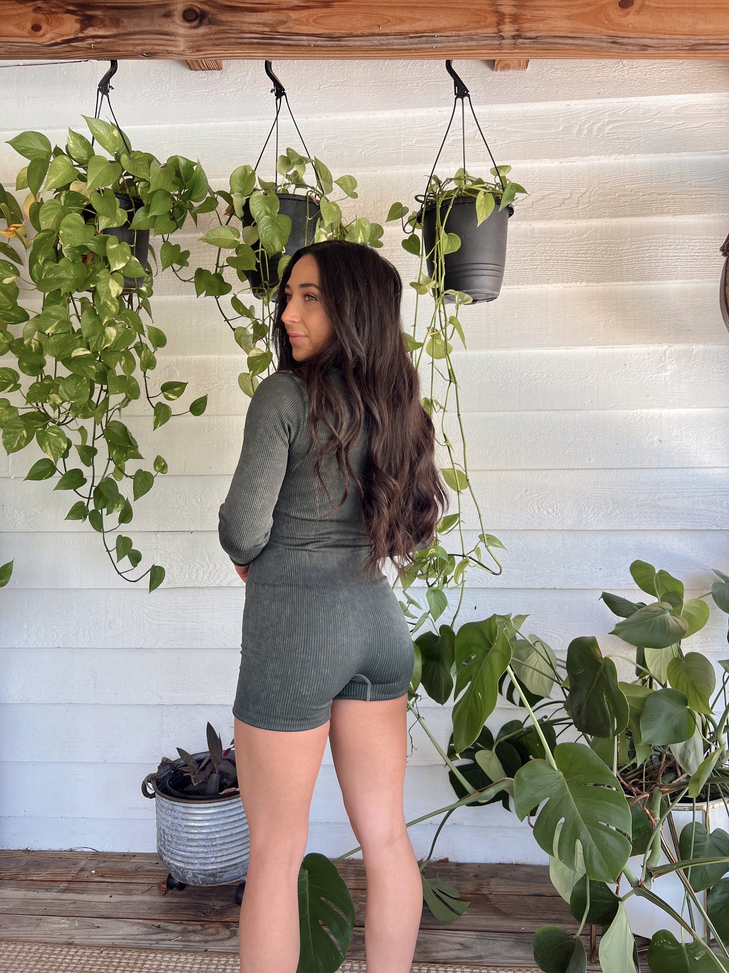 JUST WHATEVER ROMPER - GREEN
