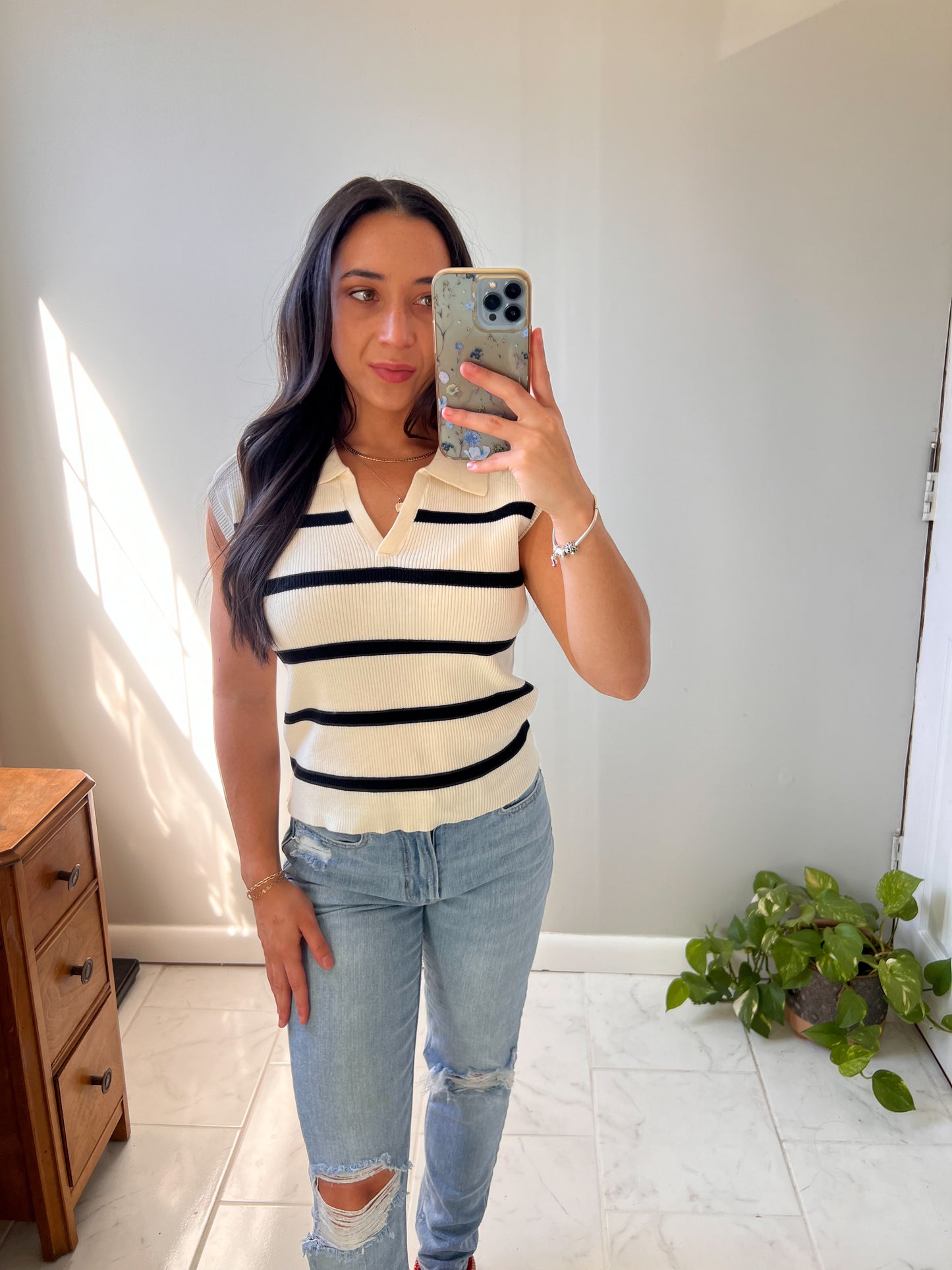 Striped Polo Vest