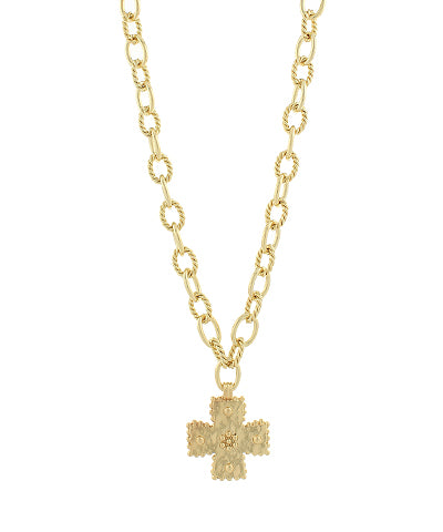WORN GOLD CROSS NECKLACE