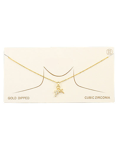 CROSS RHINESTONE NECKLACE