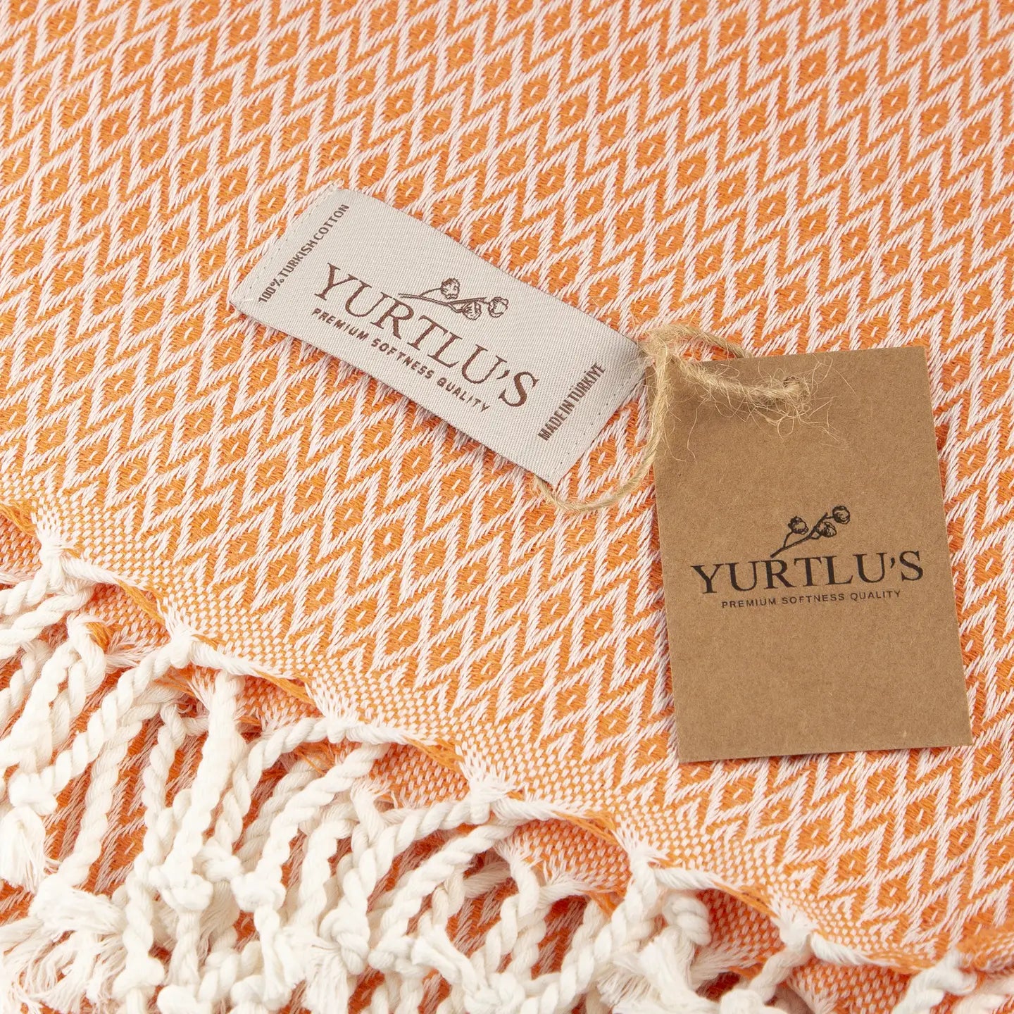 Sunset Drape – Yurtlu’s Elegance Turkish Towel - Orange