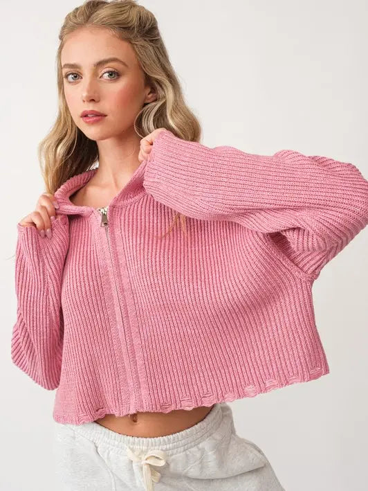 HOODIE KNIT CARDIGAN