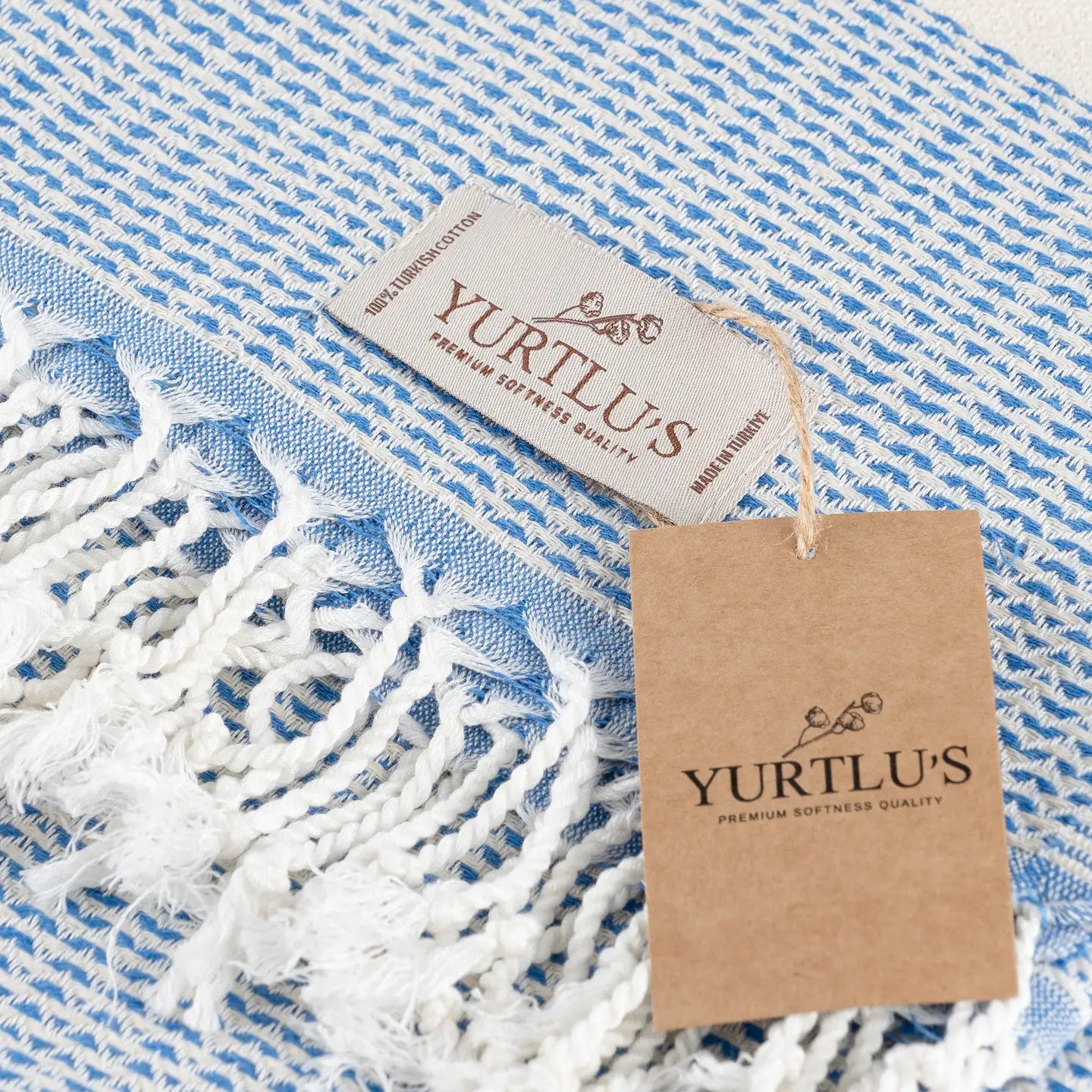Sunset Drape – Yurtlu’s Elegance Turkish Towel - Blue