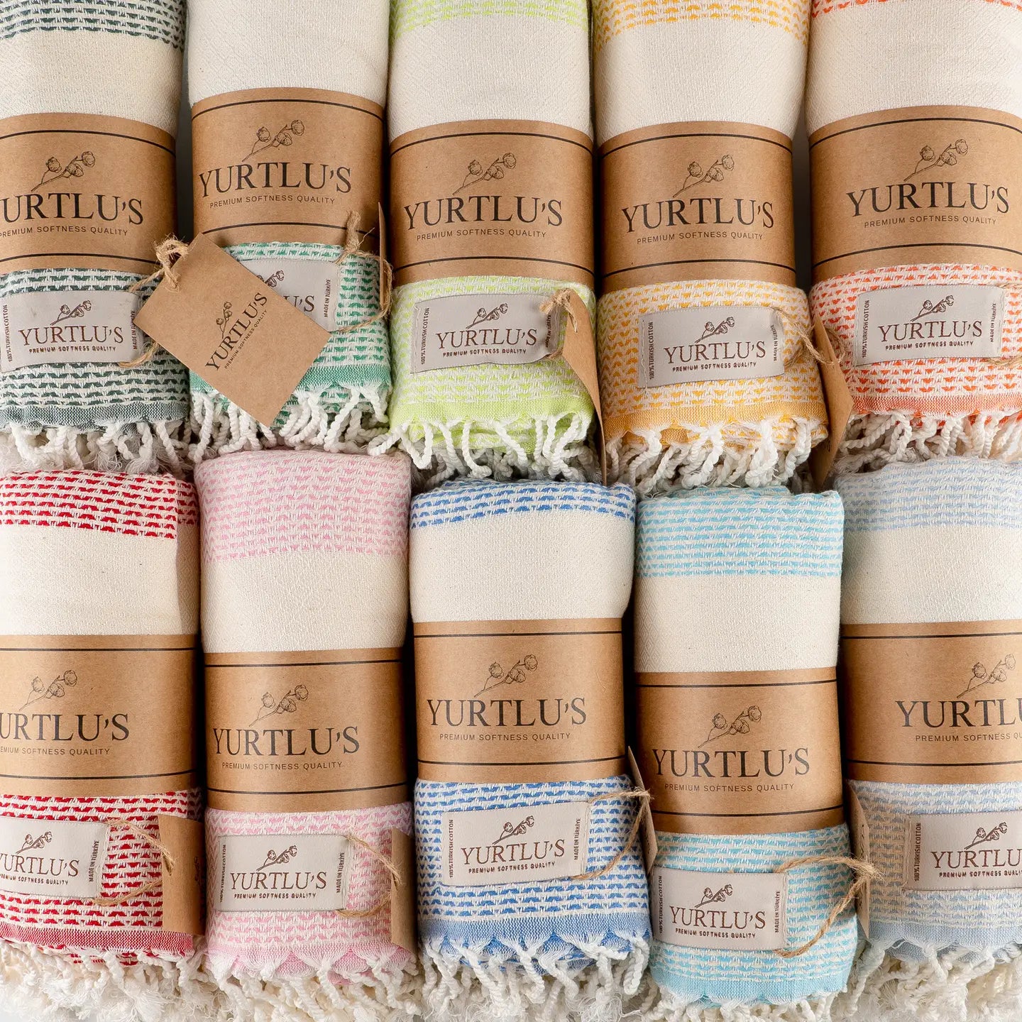 Sunset Drape – Yurtlu’s Elegance Turkish Towel - Blue