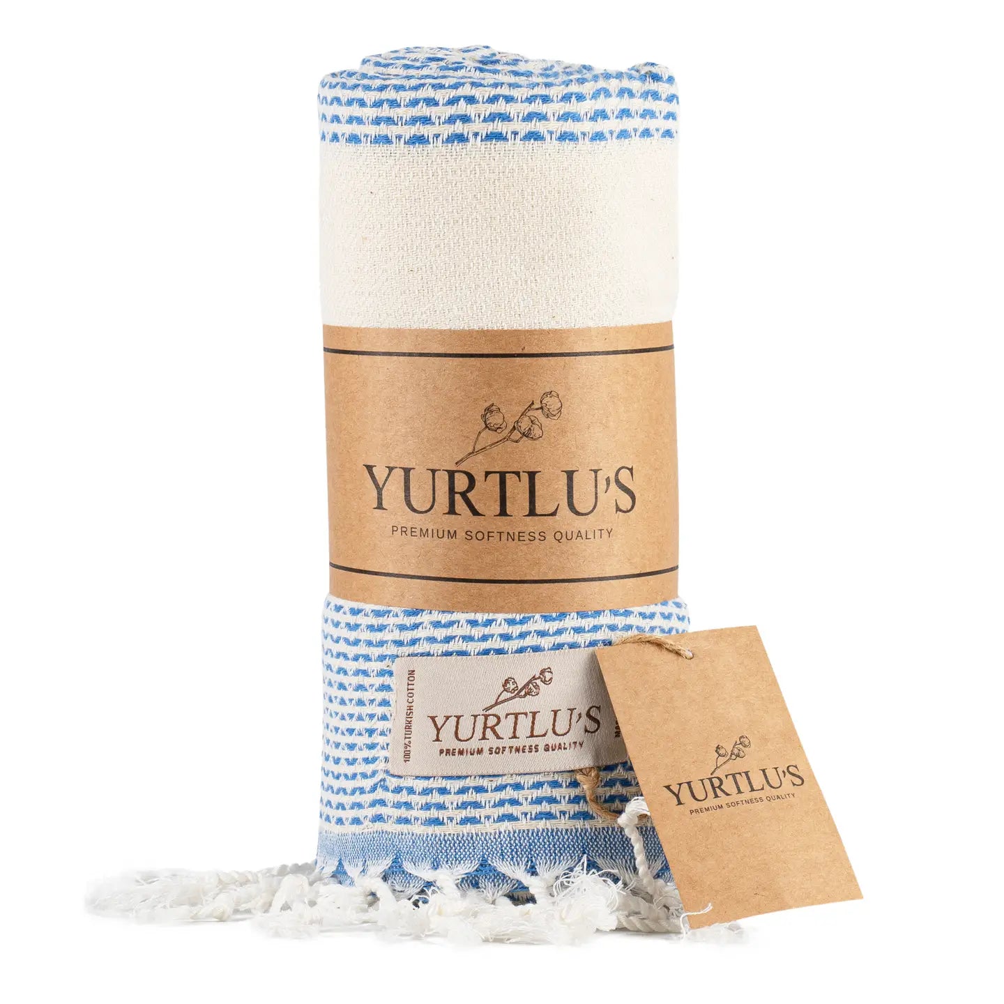 Sunset Drape – Yurtlu’s Elegance Turkish Towel - Blue