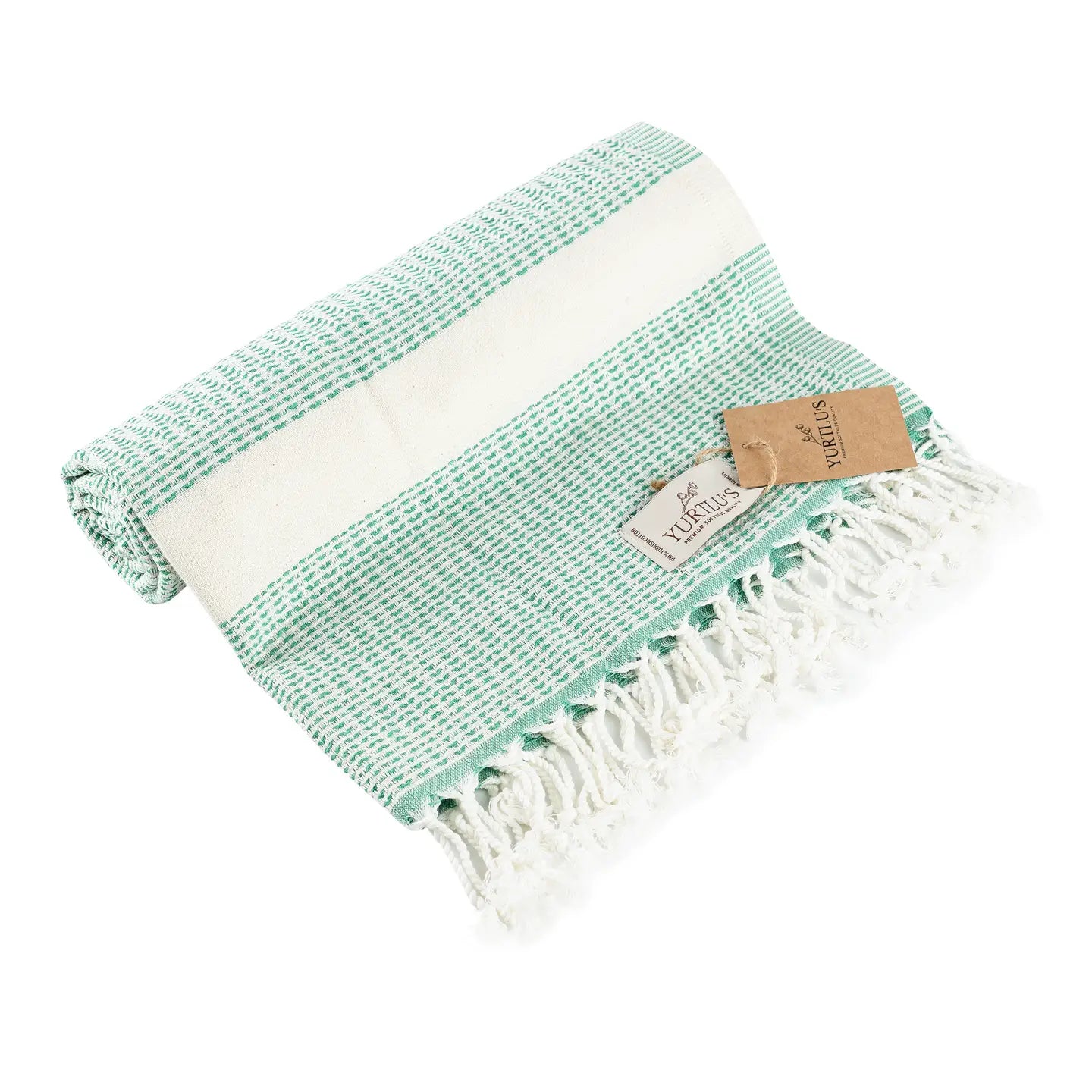 Sunset Drape – Yurtlu’s Elegance Turkish Towel - Lime Green & Beige
