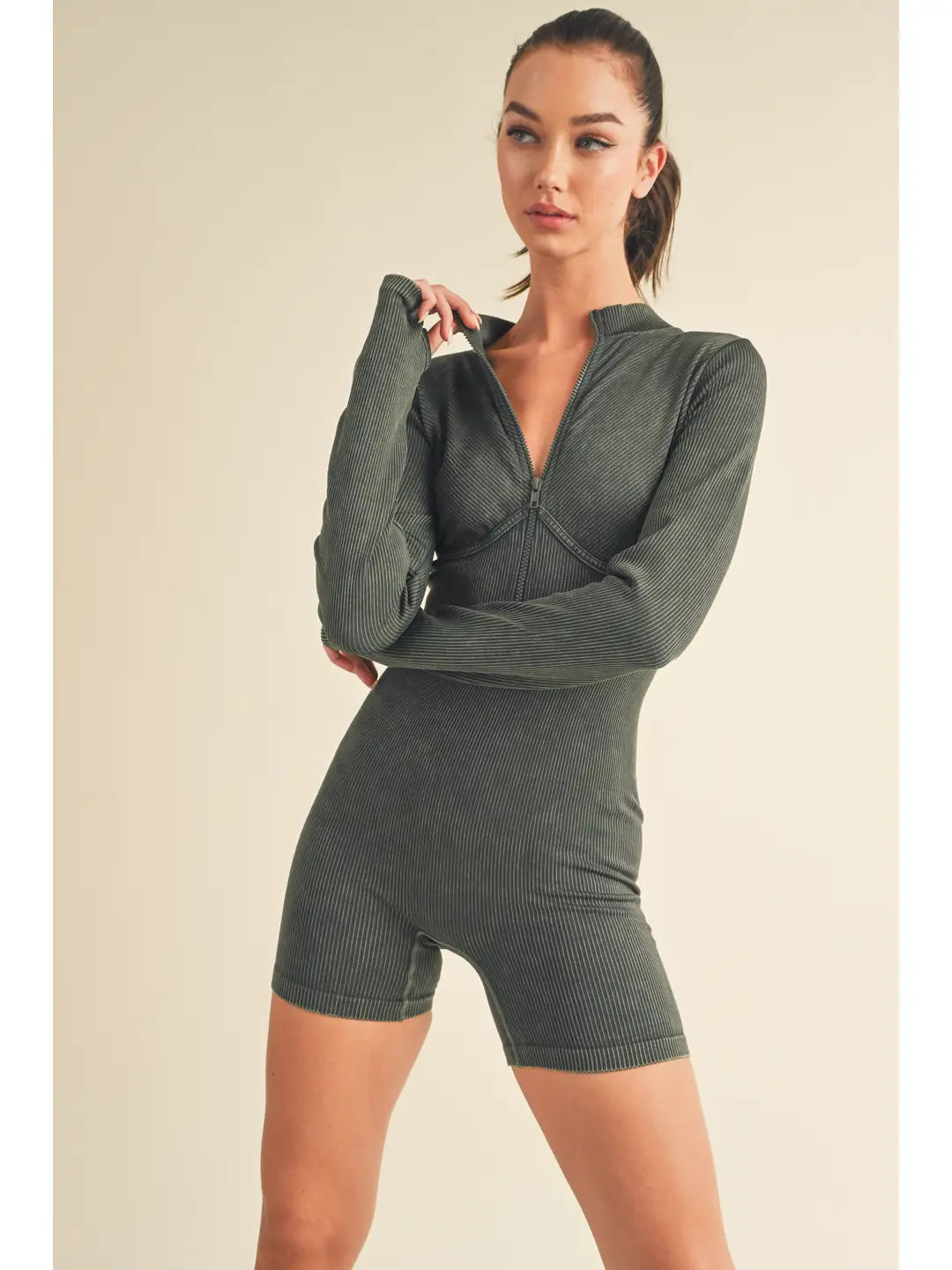 JUST WHATEVER ROMPER - GREEN
