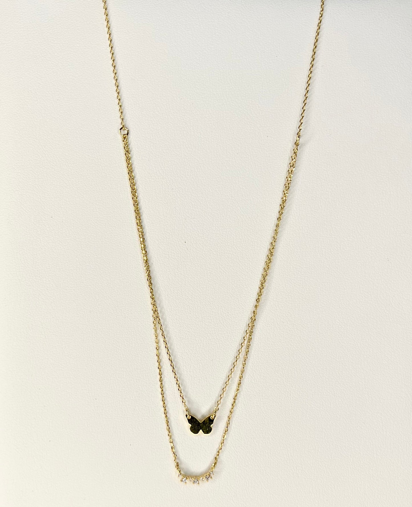 BUTTERFLY BAR LAYERED NECKLACE