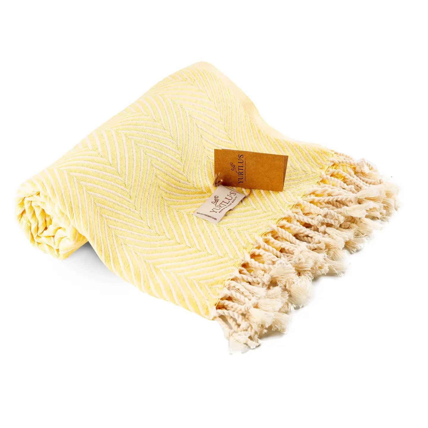 Sunset Drape – Yurtlu’s Elegance Turkish Towel - Yellow