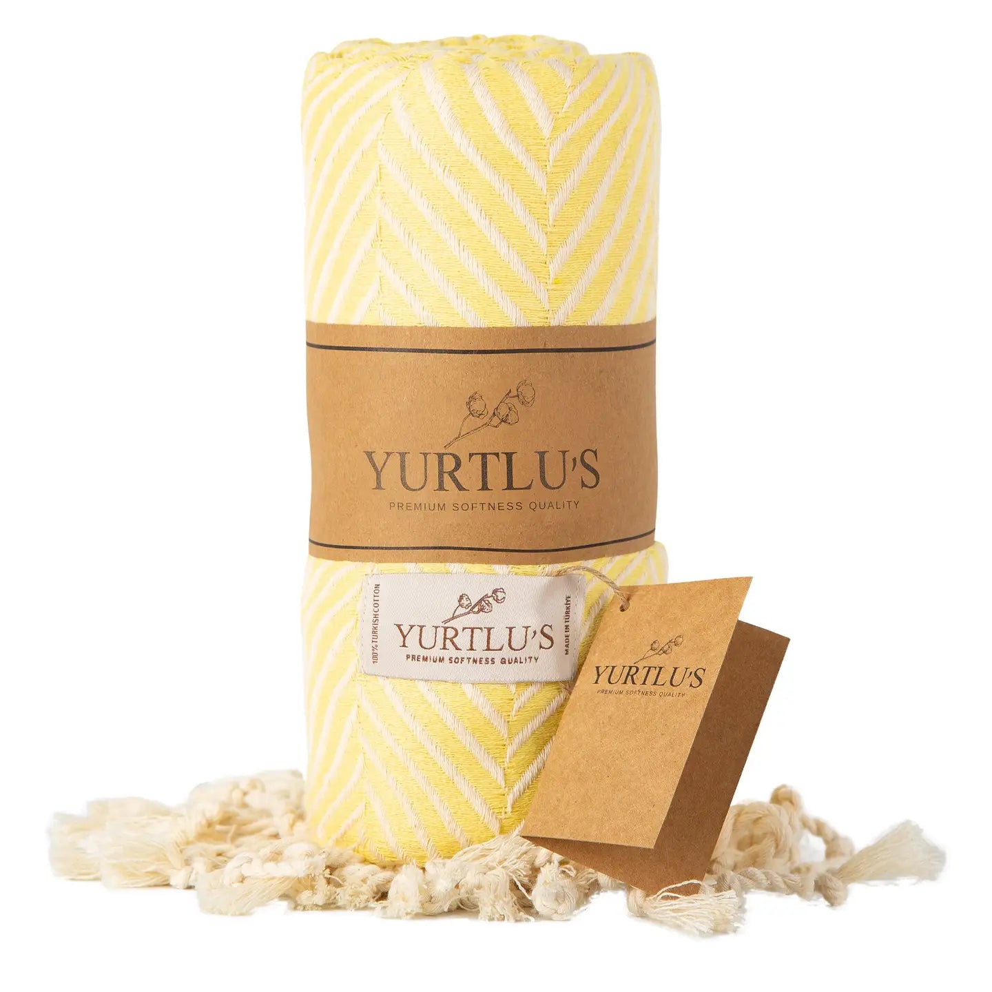 Sunset Drape – Yurtlu’s Elegance Turkish Towel - Yellow