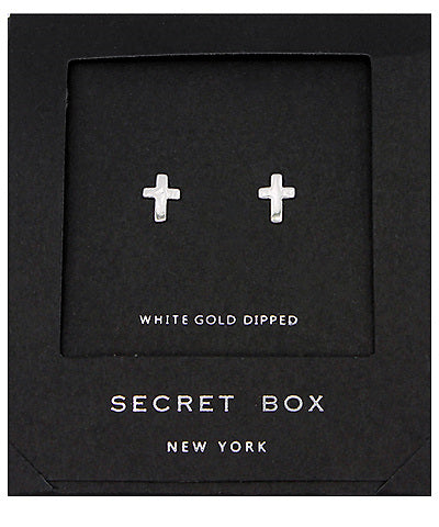 SILVER CROSS STUDS