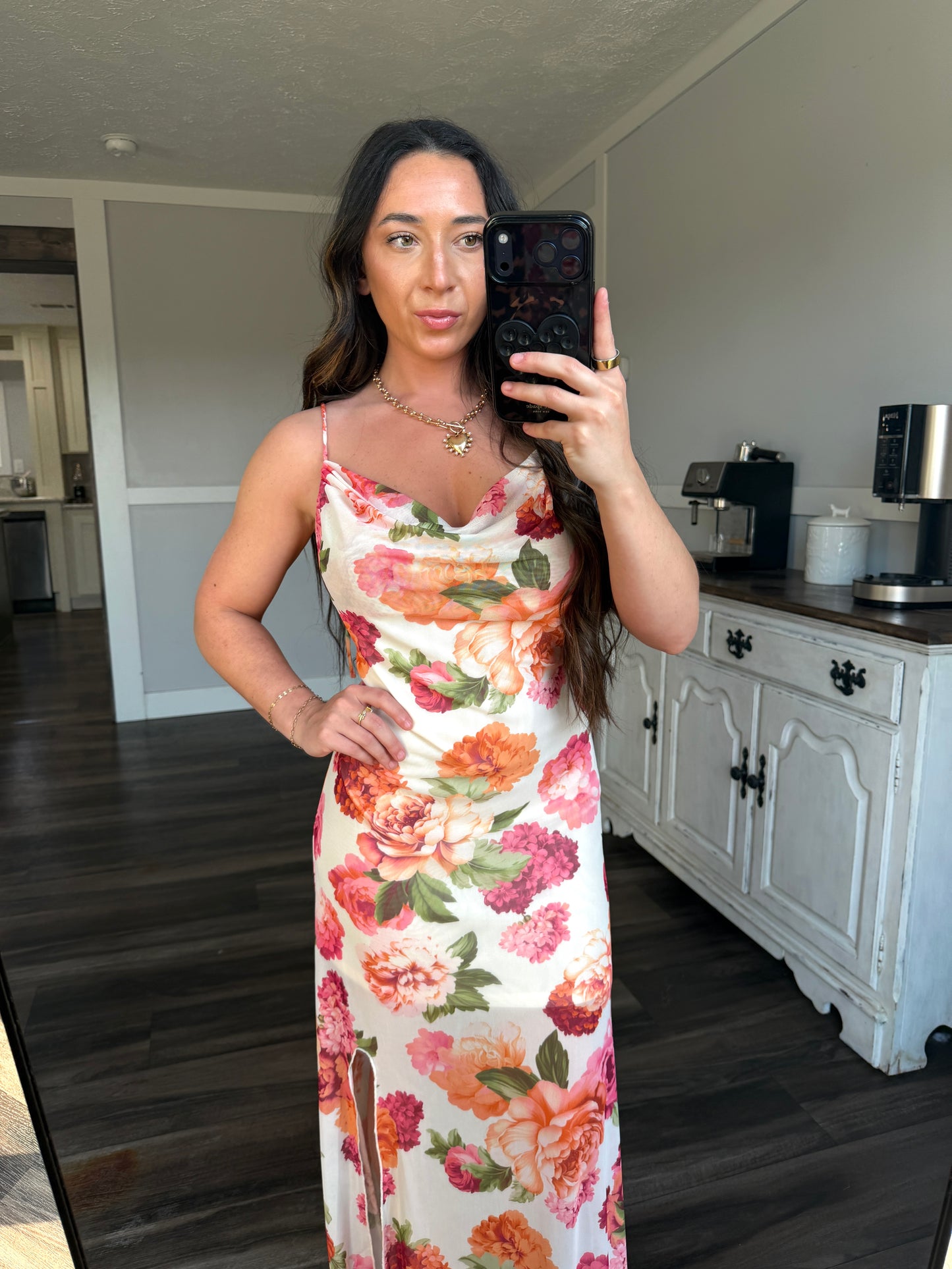 BLUSHING POMPON SLIP DRESS