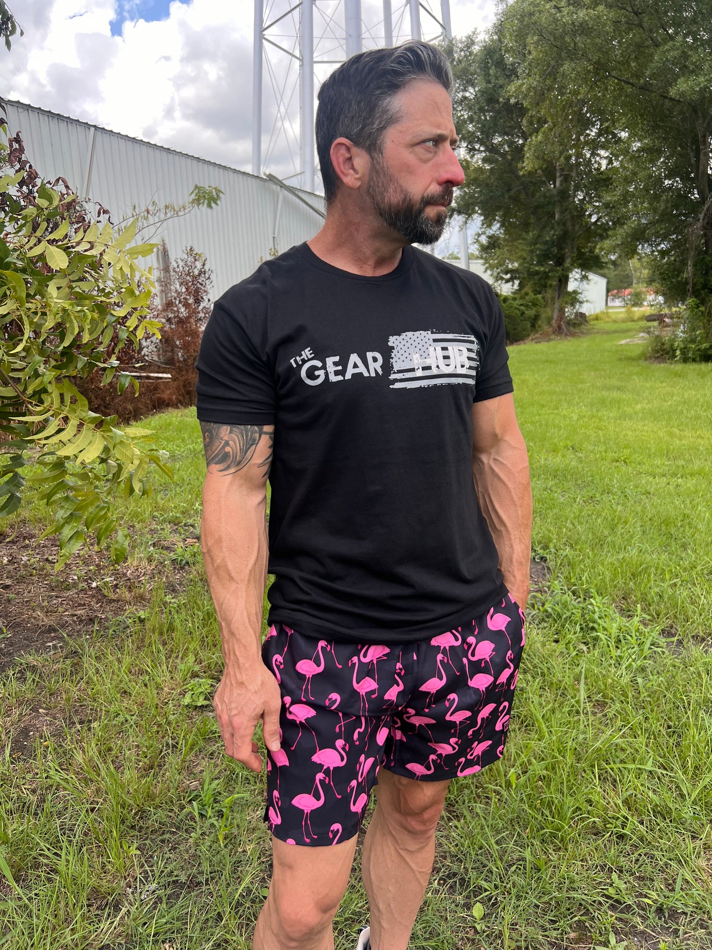 MEN'S PERFORMANCE TRAINING SHORTS V3 | 5.5" - FLAMINGO BLACK BDU CAMO