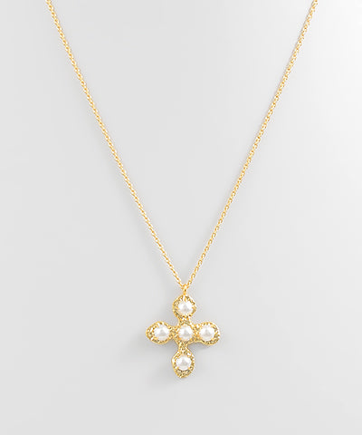 CROSS PEARL NECKLACE