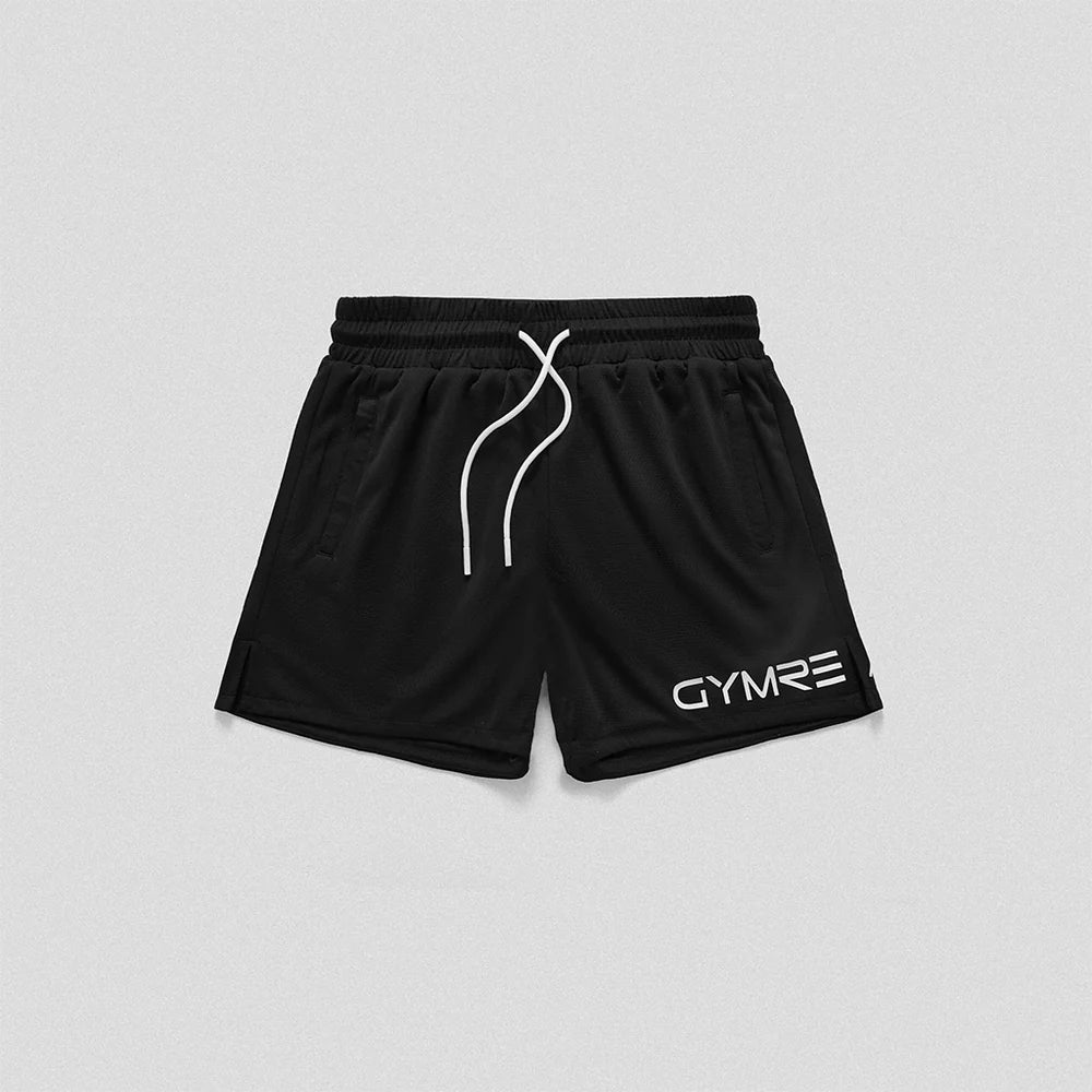 GYMREAPERS CORE MESH TRAINING SHORTS | BLACK/WHITE