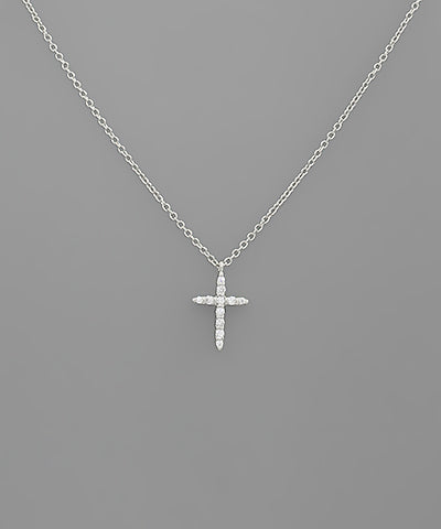 SILVER CROSS PENDANT NECKLACE