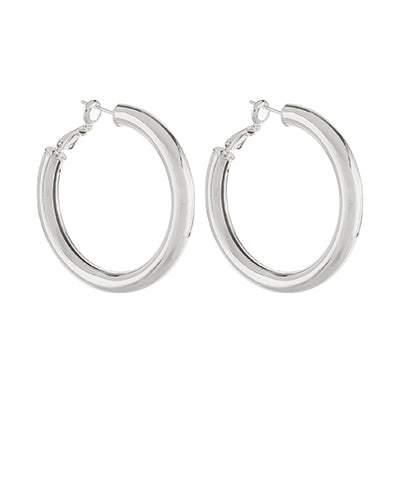 40MM SILVER BOLD HOOPS
