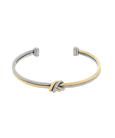 TWO TONED KNOTTED CUFF BRACELET