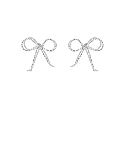 DOUBLE BOW SILVER EARRINGS