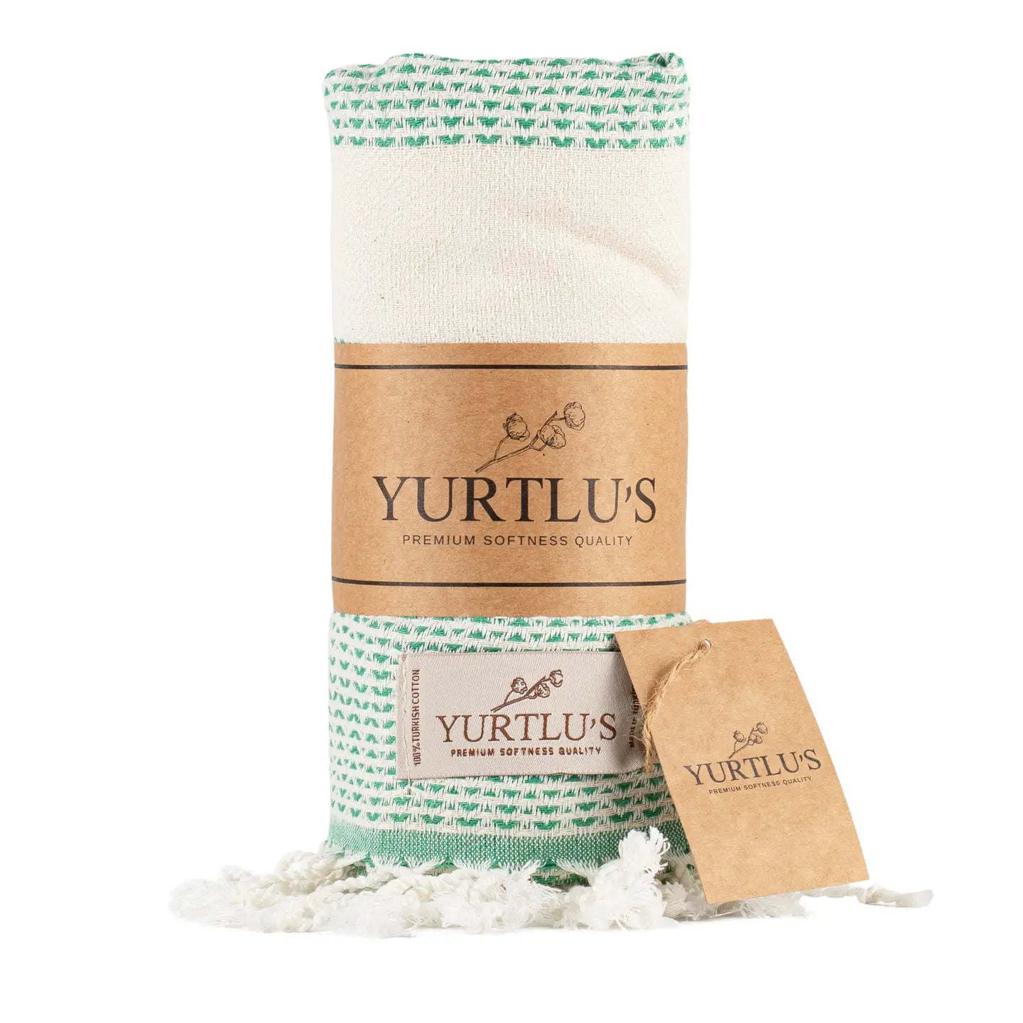 Sunset Drape – Yurtlu’s Elegance Turkish Towel - Lime Green & Beige