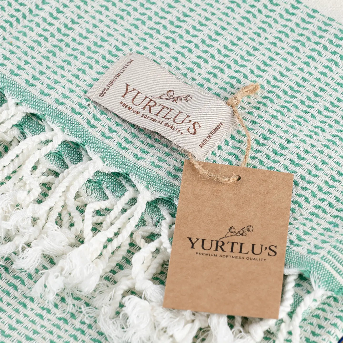 Sunset Drape – Yurtlu’s Elegance Turkish Towel - Lime Green & Beige