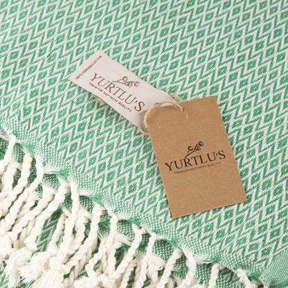 Sunset Drape – Yurtlu’s Elegance Turkish Towel - Green