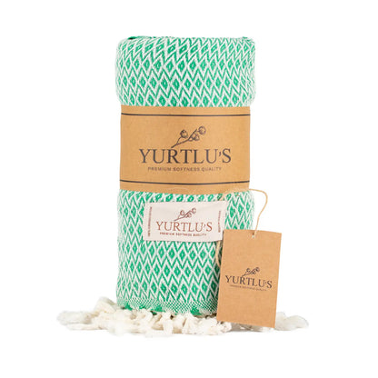 Sunset Drape – Yurtlu’s Elegance Turkish Towel - Green