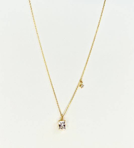 SQUARE CRYSTAL NECKLACE