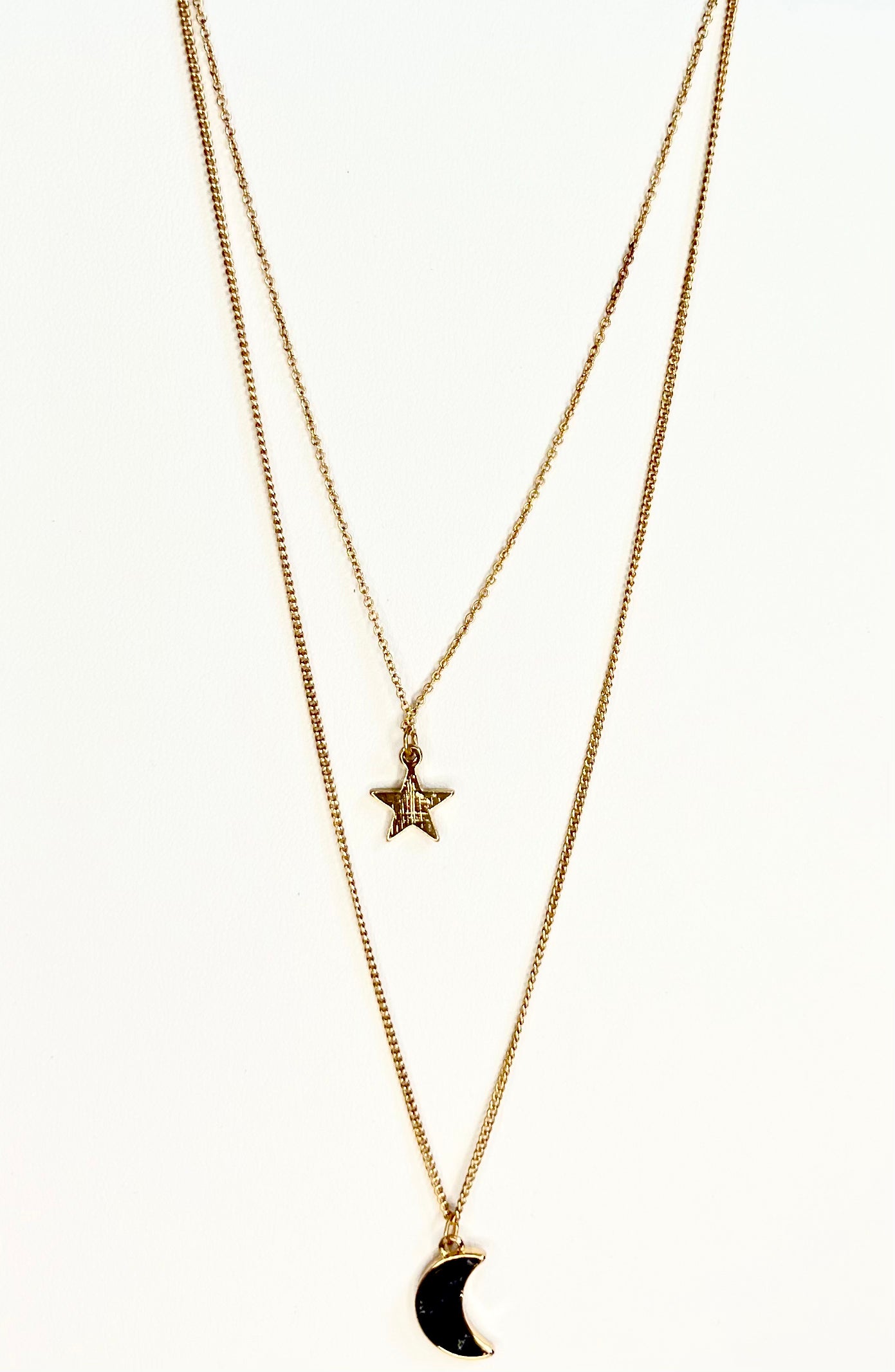 MOON AND STARS LAYERED NECKLACE