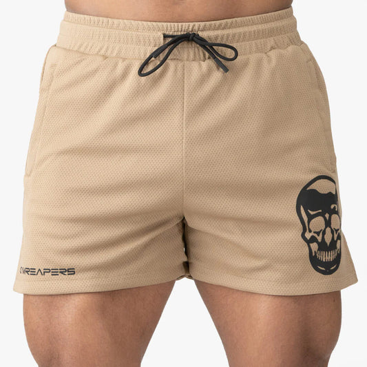 GYMREAPERS MESH TRAINING SHORTS | SAND