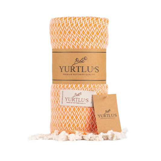 Sunset Drape – Yurtlu’s Elegance Turkish Towel - Orange